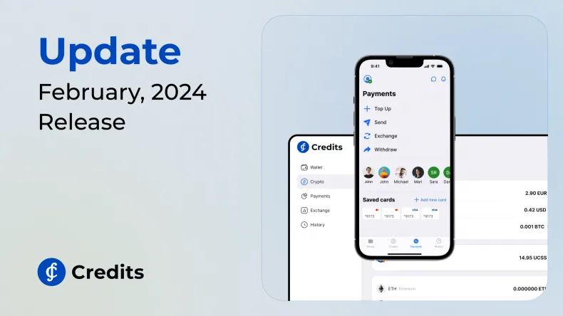 The Febrary 2024 update for the Credits Wallet